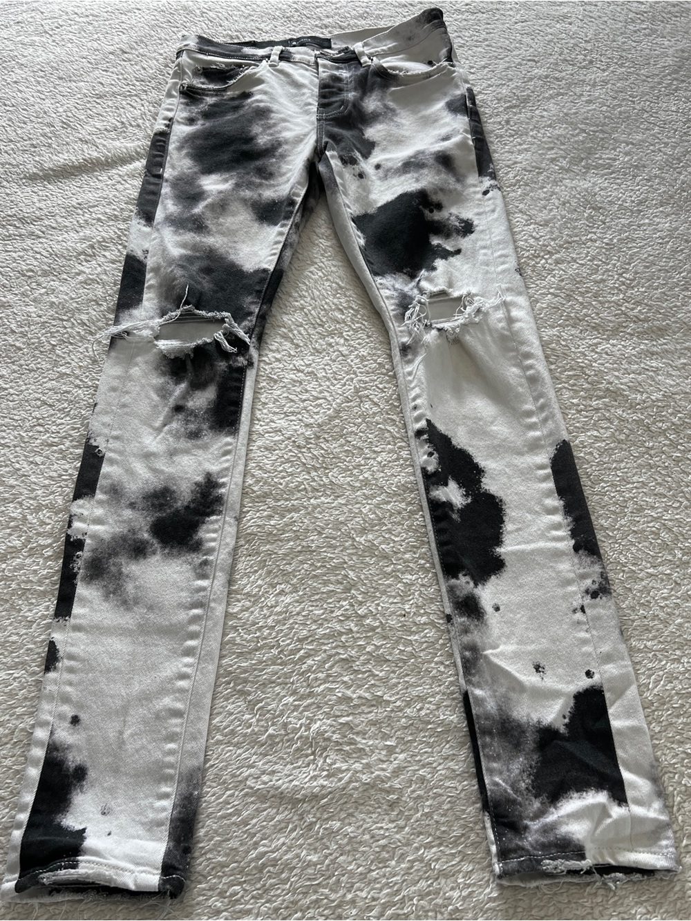 Men’s Purple Brand P0001 Cloud Print Distressed Slim-Fit Jeans Size 28 - Picture 3 of 15
